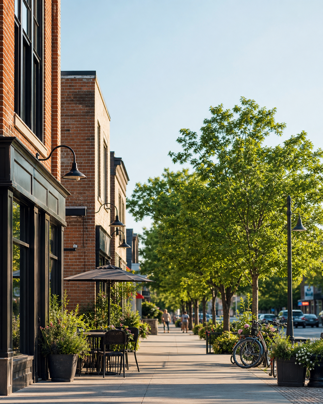 Tree-lined neighbourhood main street in the west GTA