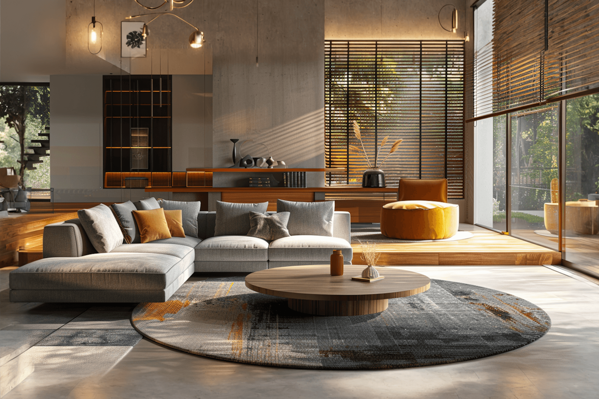 Warm contemporary living room
