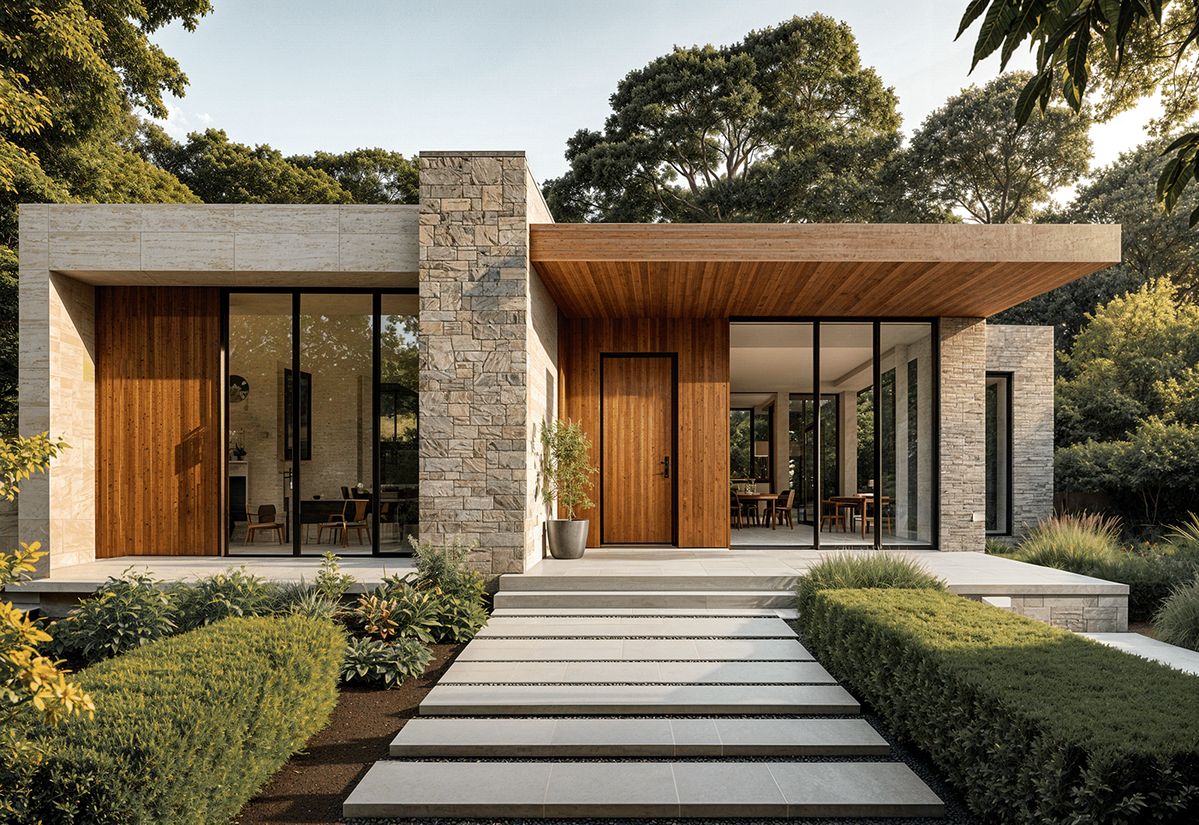 Warm architectural residence